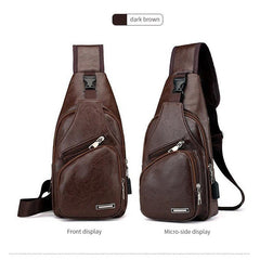 Casual Chest Bag With USB Charging & Headset Hole