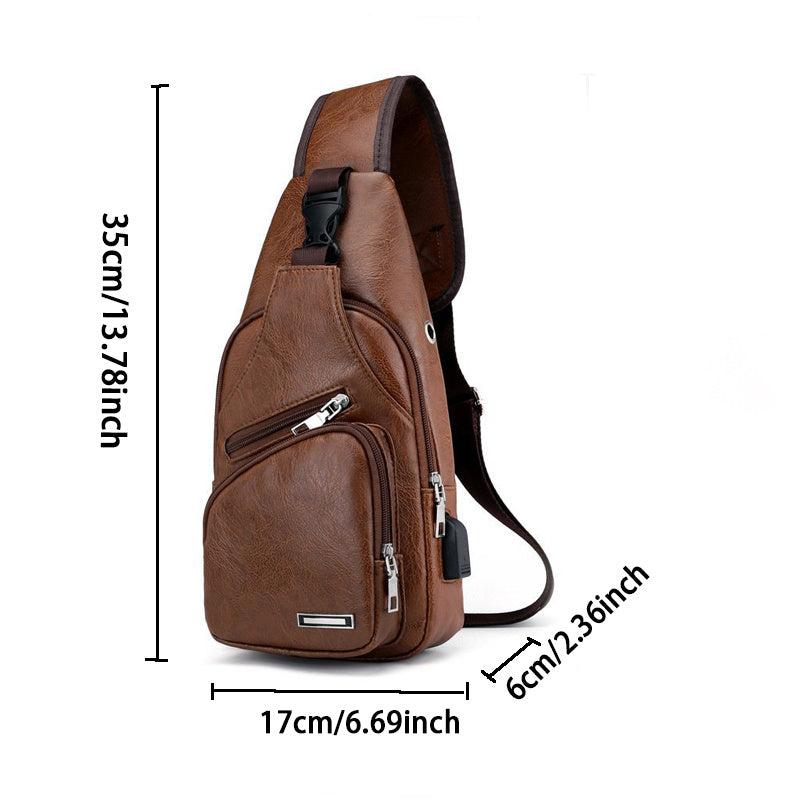 Casual Chest Bag With USB Charging & Headset Hole