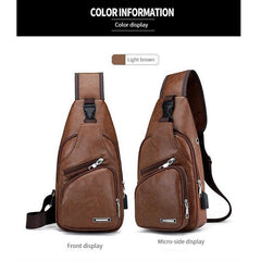 Casual Chest Bag With USB Charging & Headset Hole