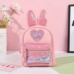 Rabbit Ears Shape Sequin Children's Backpack Sweet Girls Travel Bag