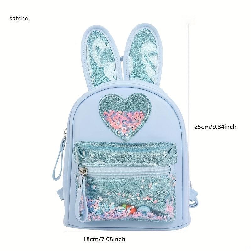 Rabbit Ears Shape Sequin Children's Backpack Sweet Girls Travel Bag