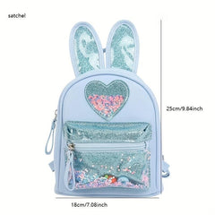 Rabbit Ears Shape Sequin Children's Backpack Sweet Girls Travel Bag