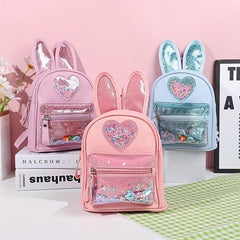Rabbit Ears Shape Sequin Children's Backpack Sweet Girls Travel Bag