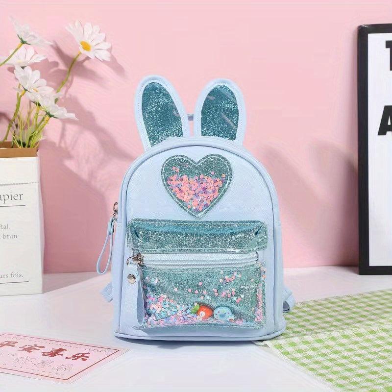 Rabbit Ears Shape Sequin Children's Backpack Sweet Girls Travel Bag