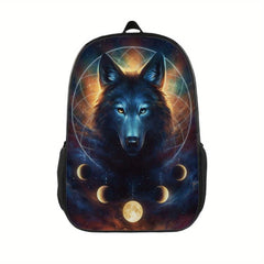 Wolf Pattern Backpack 3D Print Student Backpack Large Capacity Travel Bag