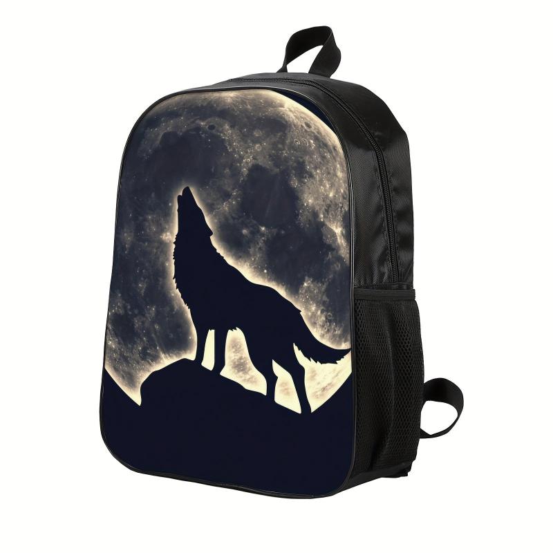 Wolf Pattern Backpack 3D Print Student Backpack Large Capacity Travel Bag