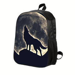 Wolf Pattern Backpack 3D Print Student Backpack Large Capacity Travel Bag