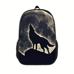 Wolf Pattern Backpack 3D Print Student Backpack Large Capacity Travel Bag