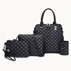 4pcs Printed Handbag Shoulder Bag Messenger Bag And Small Purse Wall