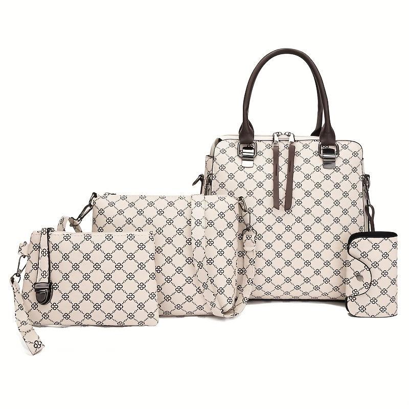 4pcs Printed Handbag Shoulder Bag Messenger Bag And Small Purse Wall