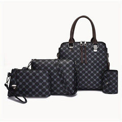 4pcs Printed Handbag Shoulder Bag Messenger Bag And Small Purse Wall