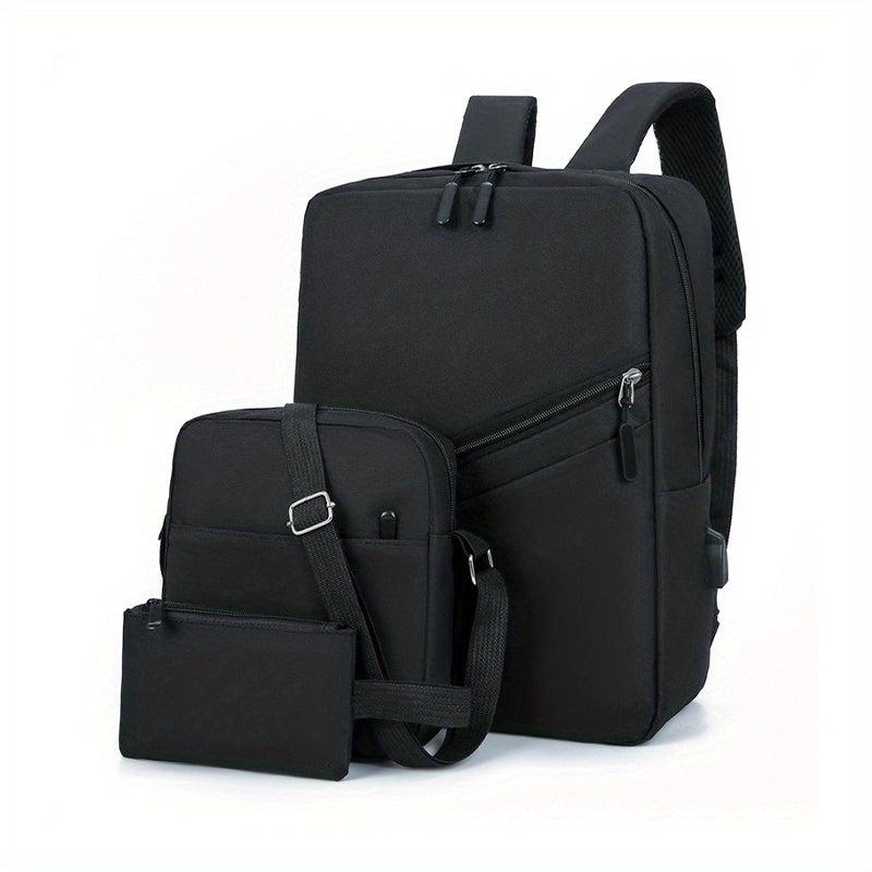 Men's Large Capacity Backpack Business Travel Bag Set