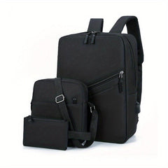 Men's Large Capacity Backpack Business Travel Bag Set