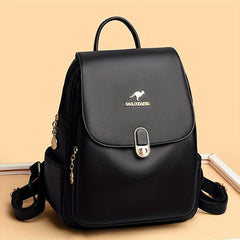 Casual Solid Women's Backpack Large Capacity PU Leather Bag