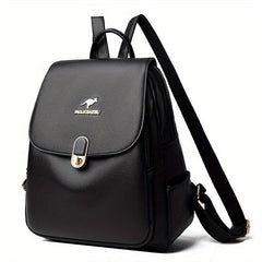 Casual Solid Women's Backpack Large Capacity PU Leather Bag