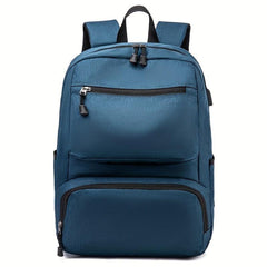 Men's Casual Large Capacity Backpack School Bag With USB Charging Port