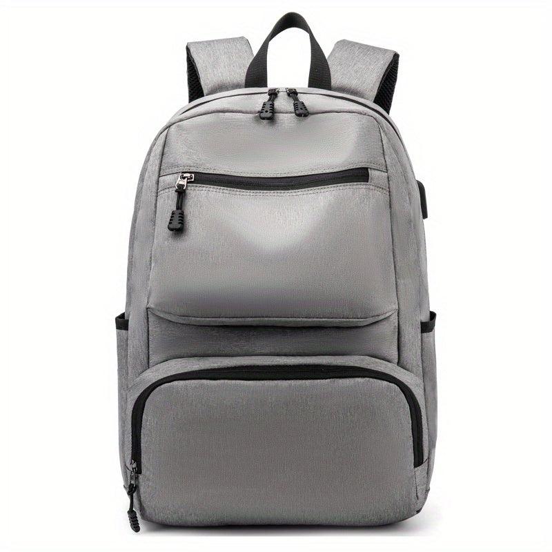 Men's Casual Large Capacity Backpack School Bag With USB Charging Port