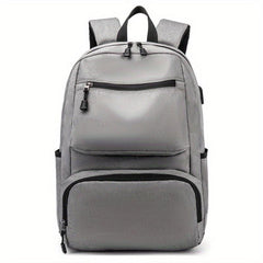 Men's Casual Large Capacity Backpack School Bag With USB Charging Port