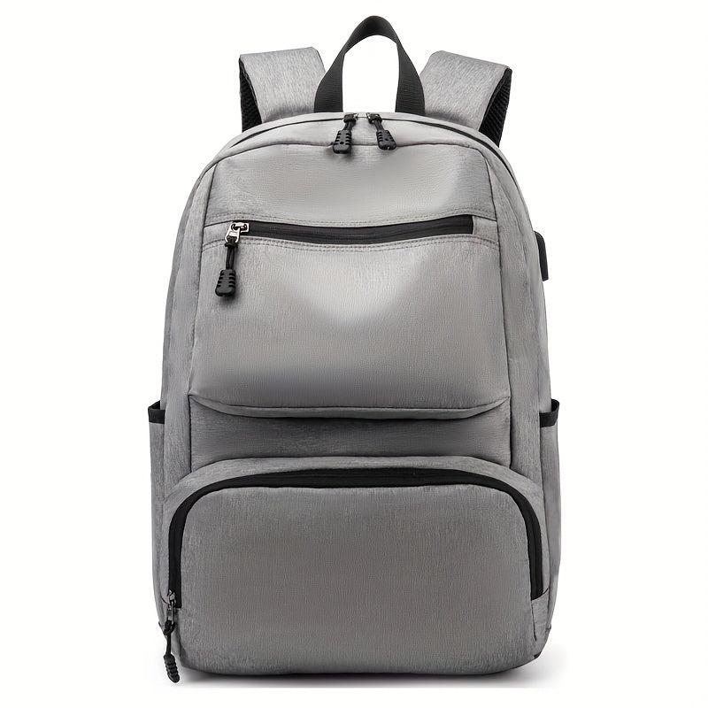Men's Casual Large Capacity Backpack School Bag With USB Charging Port