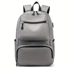 Men's Casual Large Capacity Backpack School Bag With USB Charging Port