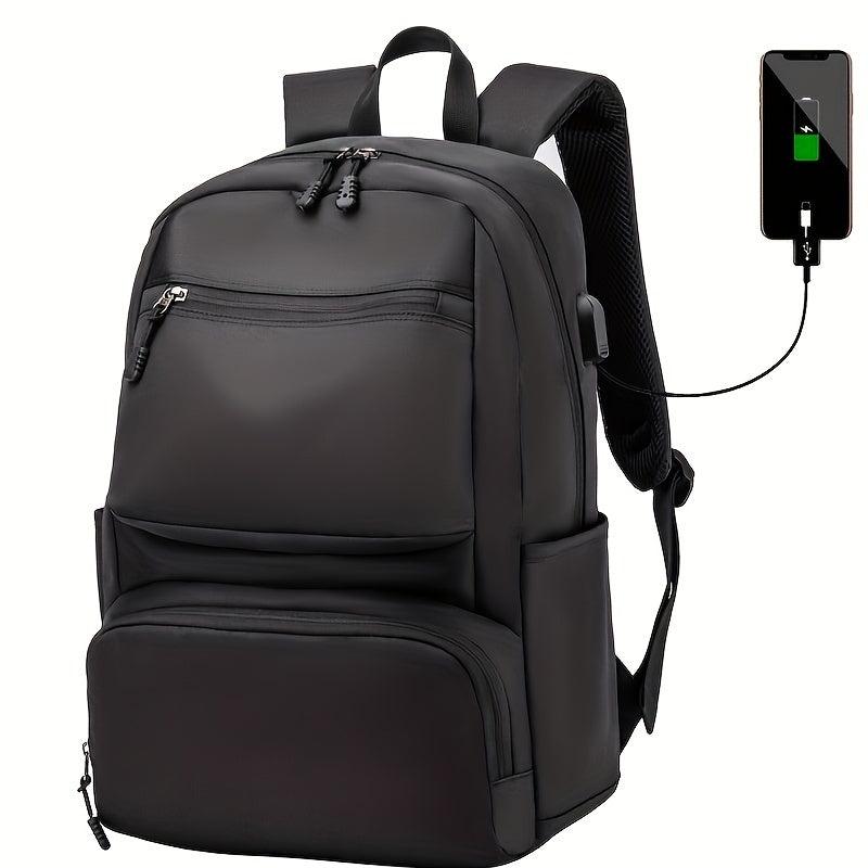 Men's Casual Large Capacity Backpack School Bag With USB Charging Port