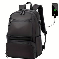 Men's Casual Large Capacity Backpack School Bag With USB Charging Port