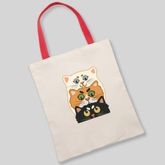 Cat Pattern Shoulder Bag Eco-Friendly Shopping Tote