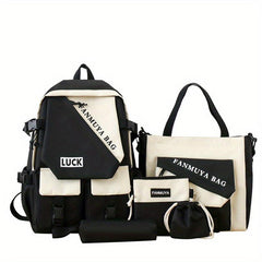 5pcs Backpack Crossbody Bag Handbag Set with Pen Bag