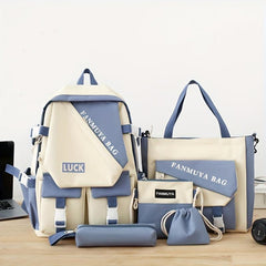 5pcs Backpack Crossbody Bag Handbag Set with Pen Bag