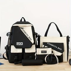 5pcs Backpack Crossbody Bag Handbag Set with Pen Bag