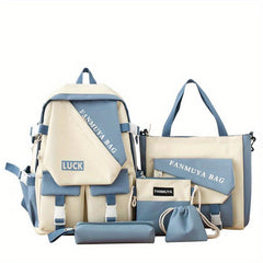 5pcs Backpack Crossbody Bag Handbag Set with Pen Bag