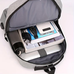 Waterproof Laptop Backpack USB Charging Port Large Capacity Reflective Travel