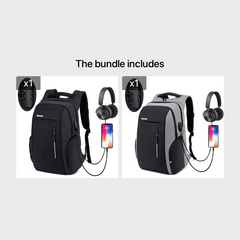 Casual Travel Backpack USB Charging Laptop Bag Water Resistant