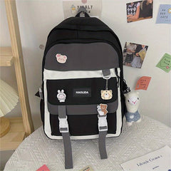 Casual Large Capacity Block Backpack Travel School Bag