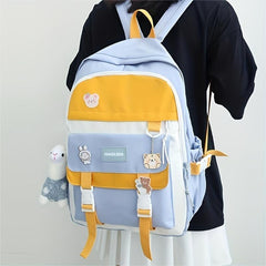 Casual Large Capacity Block Backpack Travel School Bag