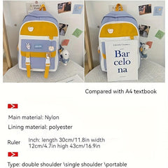 Casual Large Capacity Block Backpack Travel School Bag