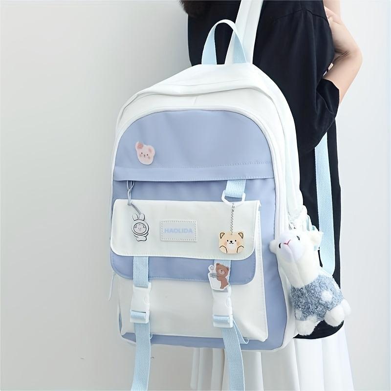 Casual Large Capacity Block Backpack Travel School Bag
