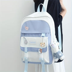 Casual Large Capacity Block Backpack Travel School Bag