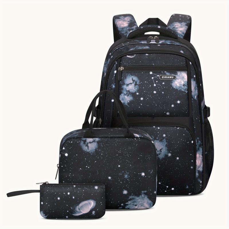 3pcs Starry Sky Space Pattern Backpack Set