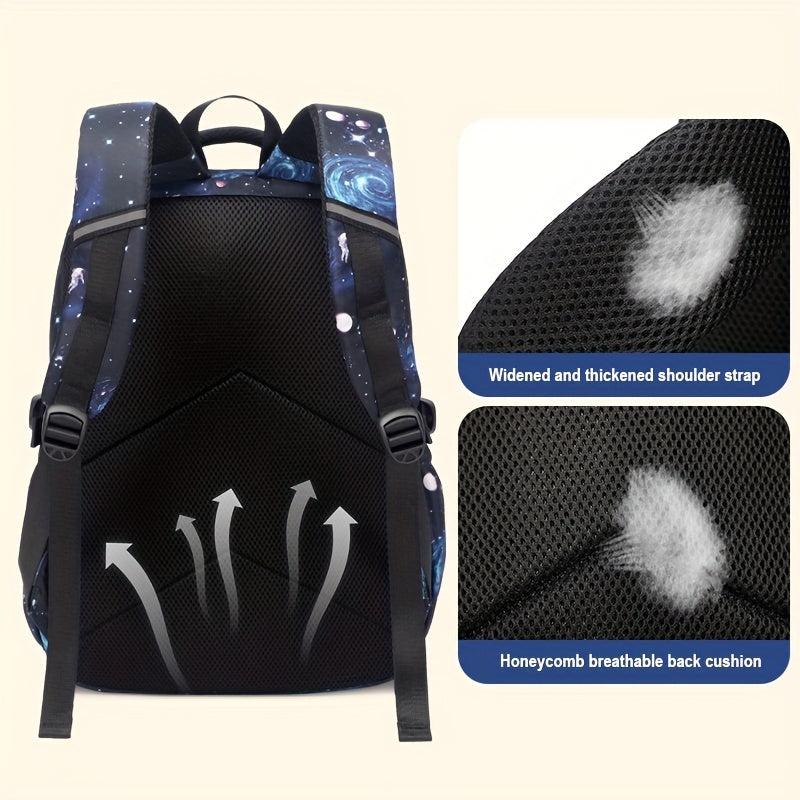3pcs Starry Sky Space Pattern Backpack Set