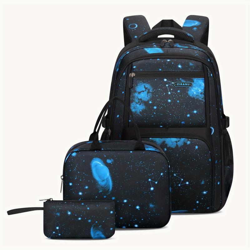 3pcs Starry Sky Space Pattern Backpack Set
