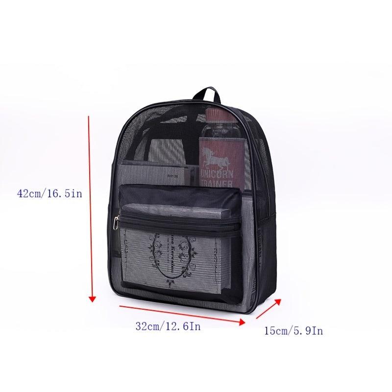 Heavy Duty Mesh Backpack Semi Transparent Mesh School Bag