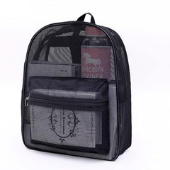 Heavy Duty Mesh Backpack Semi Transparent Mesh School Bag