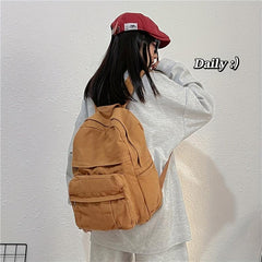 Large Capacity Canvas Backpack Vintage Distressed Shoulder Bag