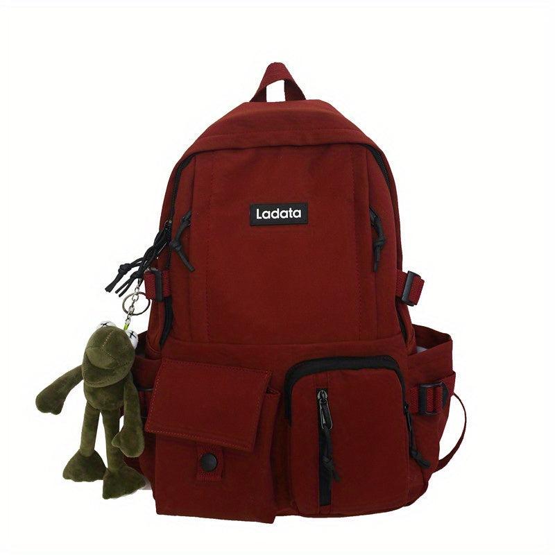 Kids School Backpack with Frog Pendant High School Middle School Backpack