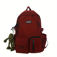 Kids School Backpack with Frog Pendant High School Middle School Backpack