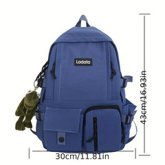 Kids School Backpack with Frog Pendant High School Middle School Backpack