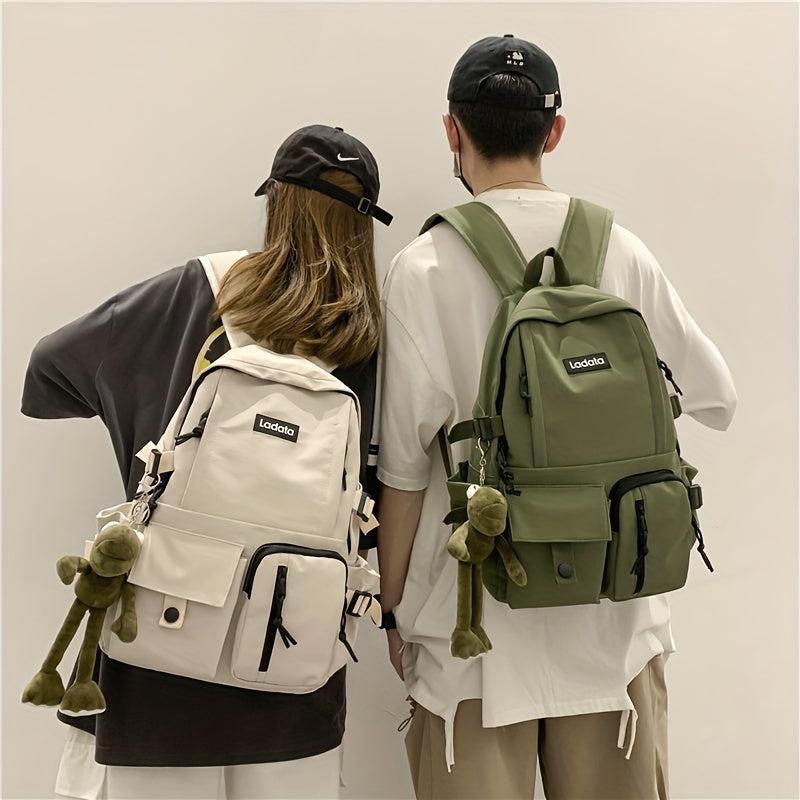 Kids School Backpack with Frog Pendant High School Middle School Backpack