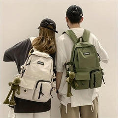 Kids School Backpack with Frog Pendant High School Middle School Backpack