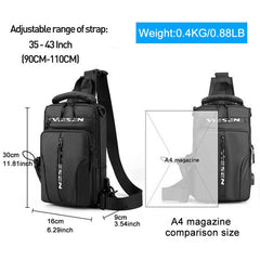 Anti Theft Sling Bagpack Crossbody Backpack USB Charging Chest Bag